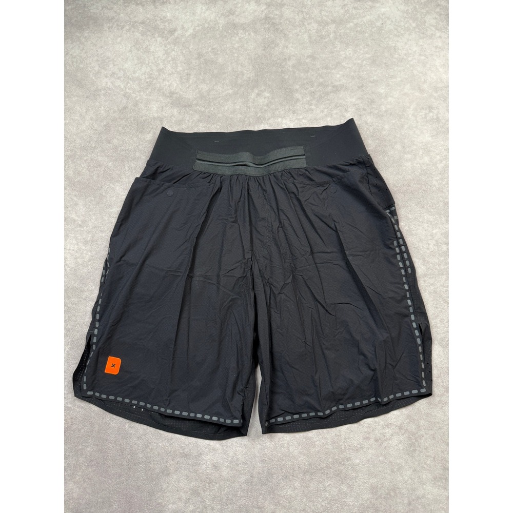 Deckers‎ X Lab Mens M 2-in-1 Running Shorts Black Reflective Pocket Performance